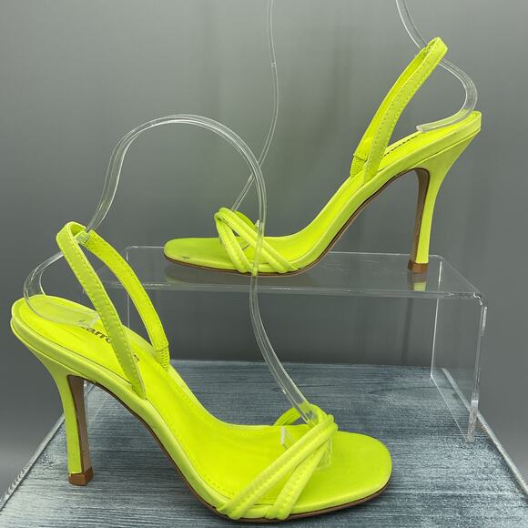 NEW Larroudé Women’s Annie Slingback Stiletto Sandals Yellow Size 6.5 - Picture 1 of 10